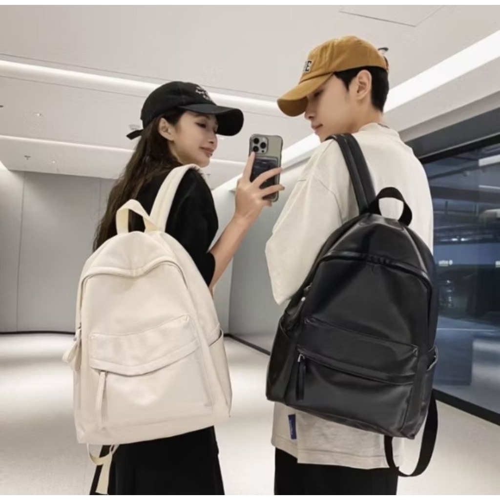 INT Backpack Kuliah Tas Ransel Pria Tas Ransel Laptop Wanita Aesthetic Vintage Style Chikoisme