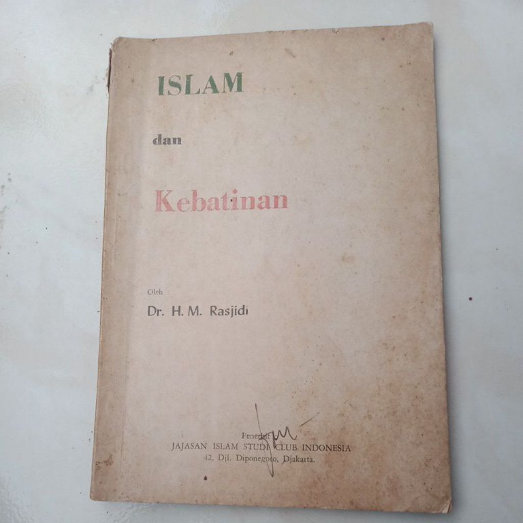 buku Islam dan kebatinan - Dr.H.M.Rasjidi