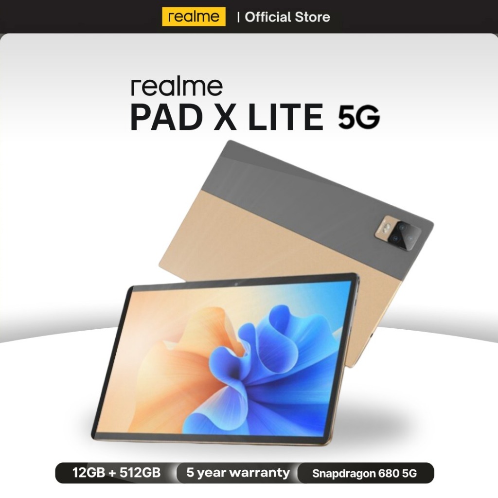 Realme Pad X LITE Andriod Tablet Snapdragon 865 16GB + 512GB 10.1 Inch | Dual SIM WiFi 2.4/5G