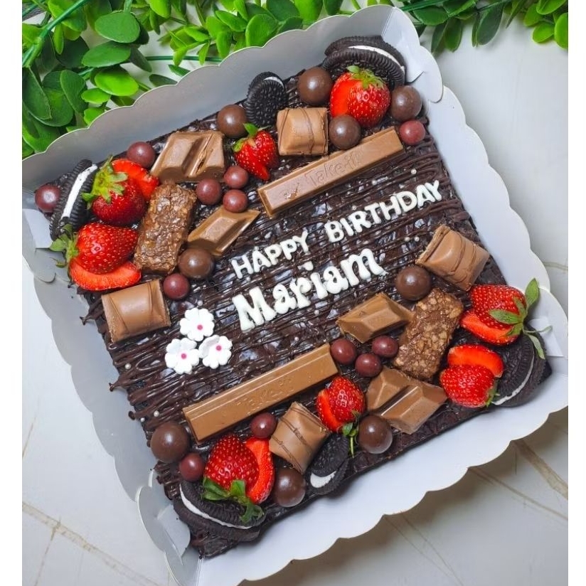 FUDGY BROWNIES Topping PREMIUM FULL COKLAT // kue ulang tahun