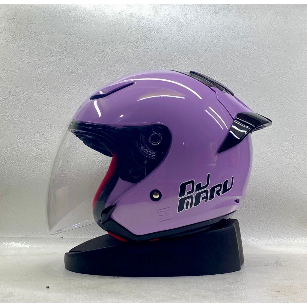 KYT DJ MARU SOLID ALL WARNA KACA BENING FREE SPOILER 3D - HELM KYT ORIGINAL UNTUK CEWE DAN COWO TERM