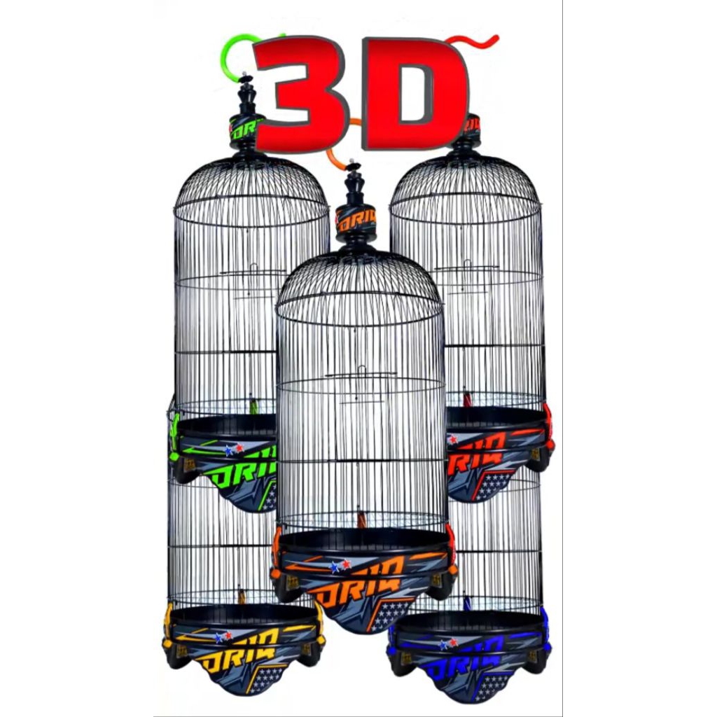 KANDANG SANGKAR LOVEBIRD ORIQ JAYA PVC DECAL TIMBUL 3D
