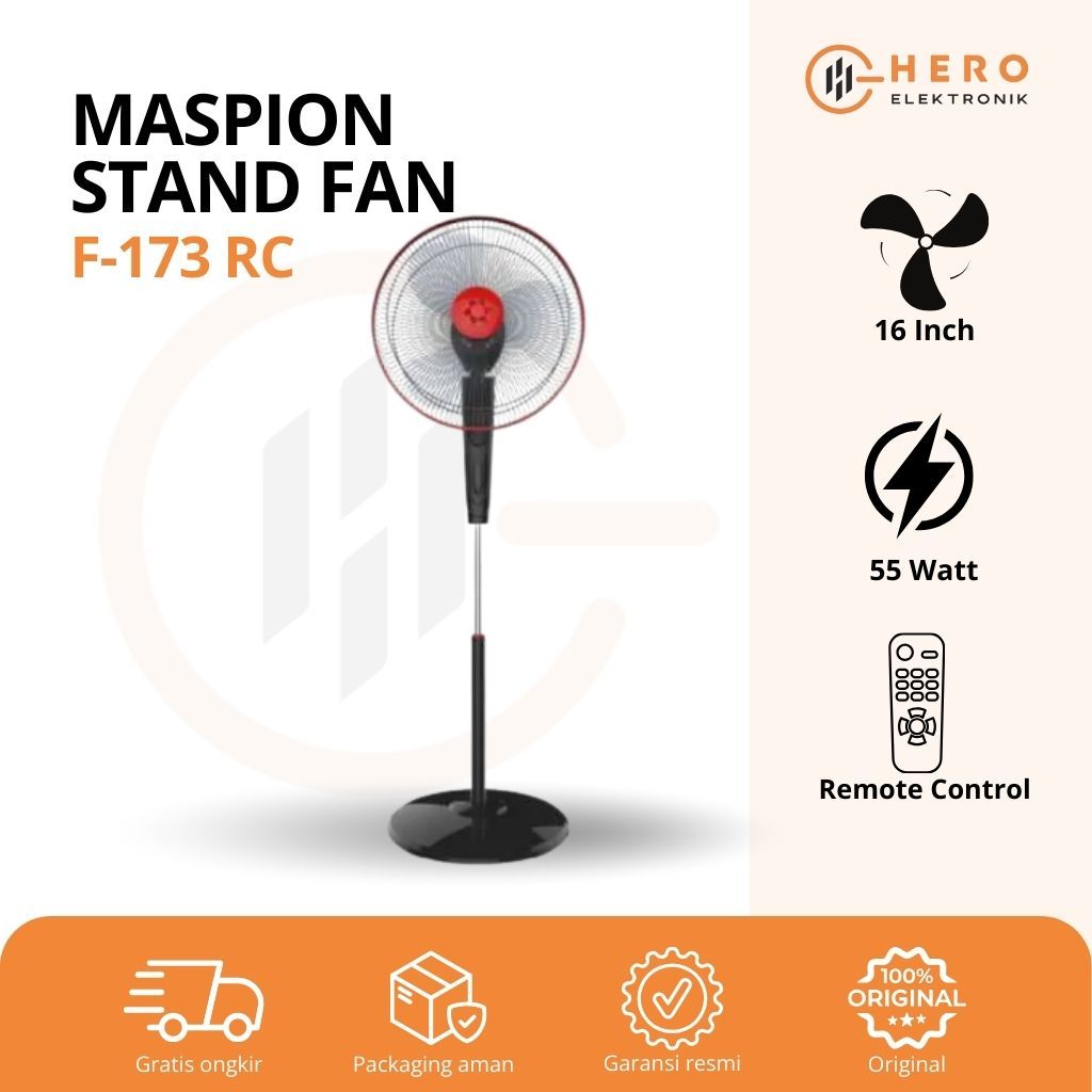 Kipas Angin Berdiri Maspion F 173 RC Remote 16 inch Garansi Resmi