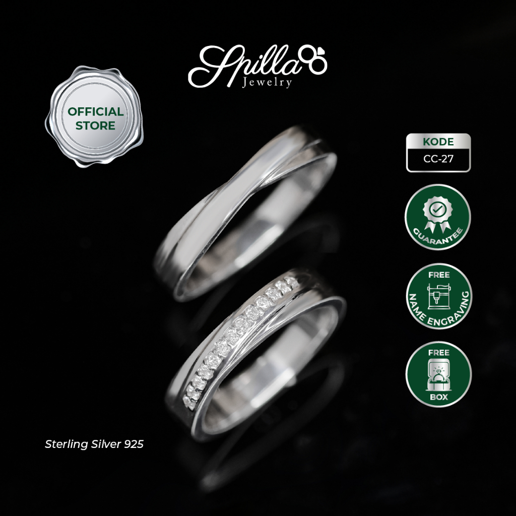 Spilla Jewelry Cincin Couple Perak CC-27 Cincin NikahTunangan