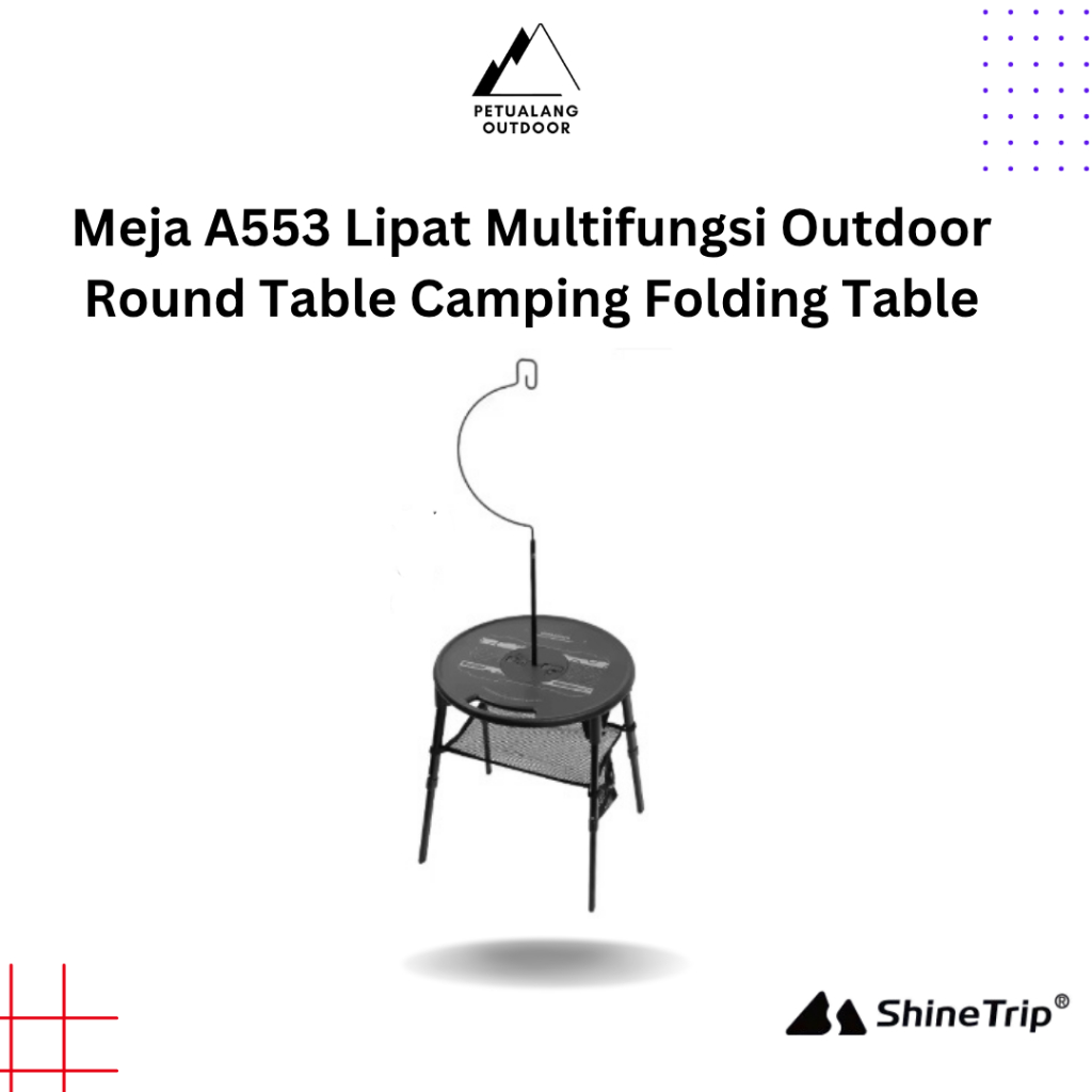 Shinetrip A553 Meja Lipat Multifungsi Outdoor Round Table Camping Folding Table