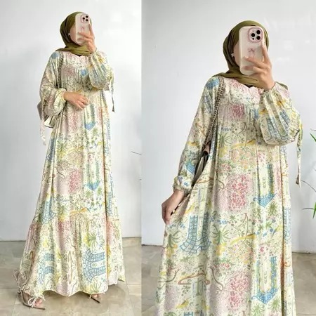 NEW GAMIS BUNGA RAYON LD 110 , 120 , 130 STANDR DAN JUMBO / GAMIS WANITA BUSUI / GAMIS MOTIF BUNGA T