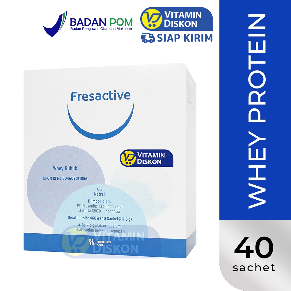 FRESACTIVE ESSENTIAL PROTEIN BOX ISI 40 SACHET | Susu Protein, Whey Protein, Membentuk Masa Otot, Me
