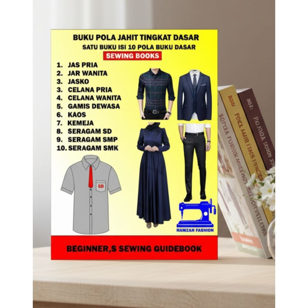 buku pola jahit satu buku isi 10 pola buku tingkat dasar