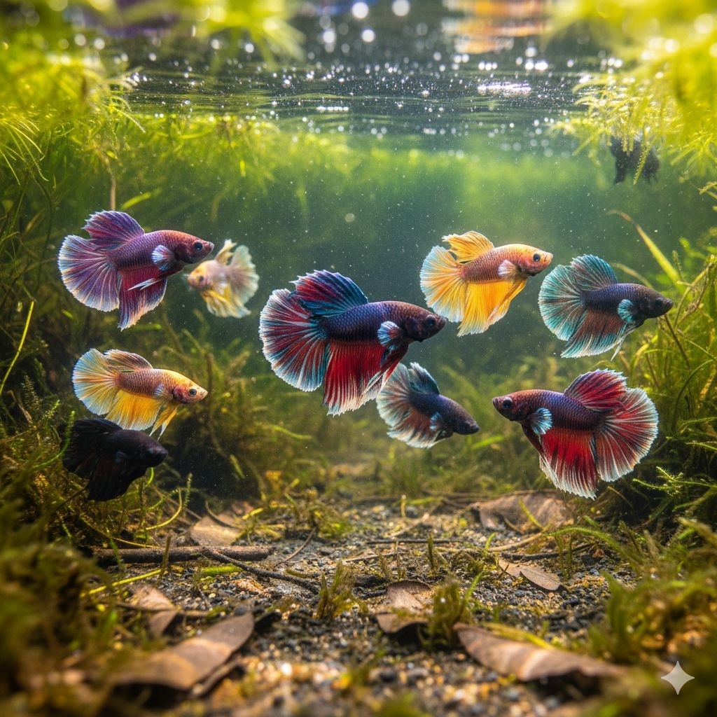 IKAN CUPANG HIAS HALFMOON MULTICOLOR GRADE A