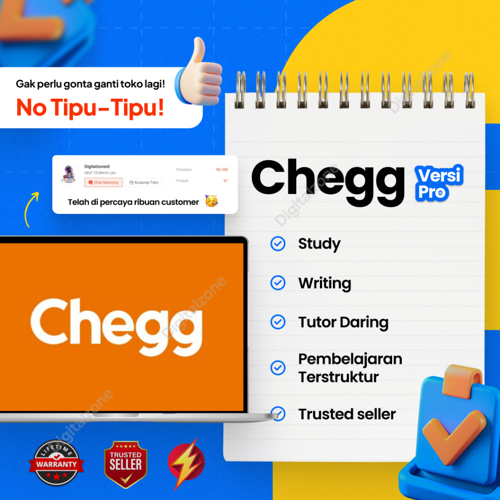 ChegG Prem ium | CHGG Premium | CHEGG Premium 1 Bulan | akun chegg 1 bulan bergaransi