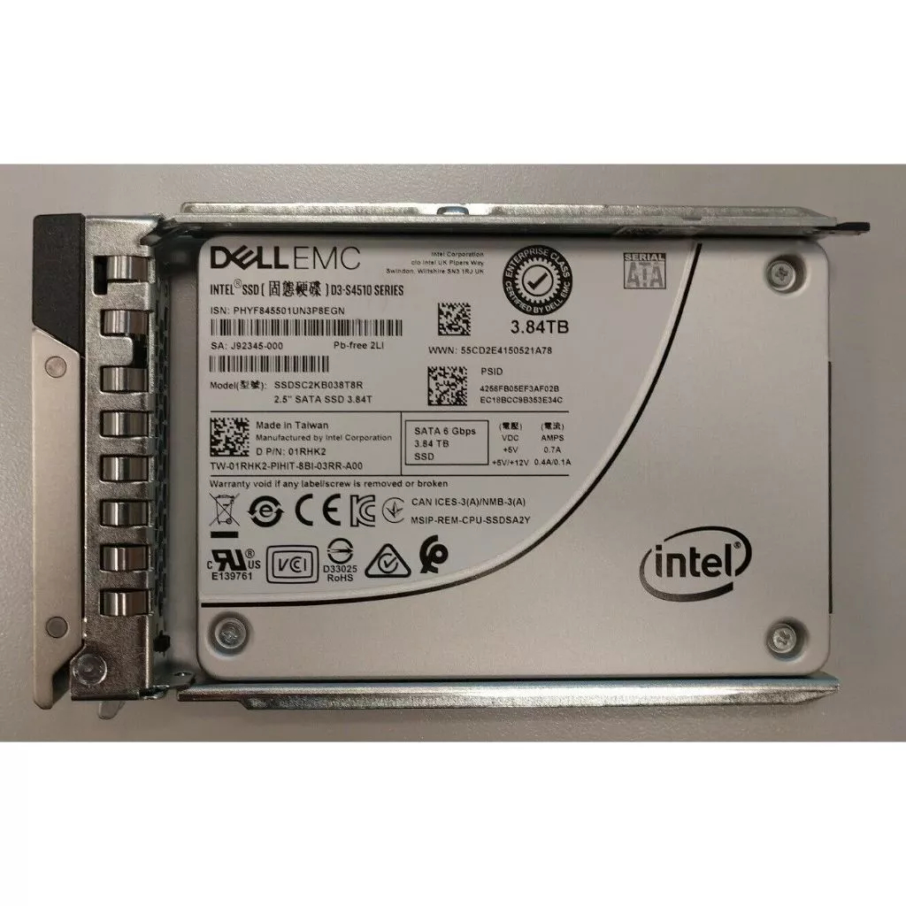 Dell 3.84TB Read Intensive TLC SATA 6G 2.5" SFF SSD | PN DC29P 0DC29P | Intel SSDSC2KB038T8R S4510