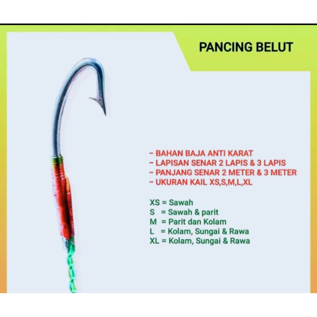 Kail Pancing Urek Belut Welut Siap Pakai Anti Moncel untuk Spot Sawah Empang Kolam dan Sungai Kail B