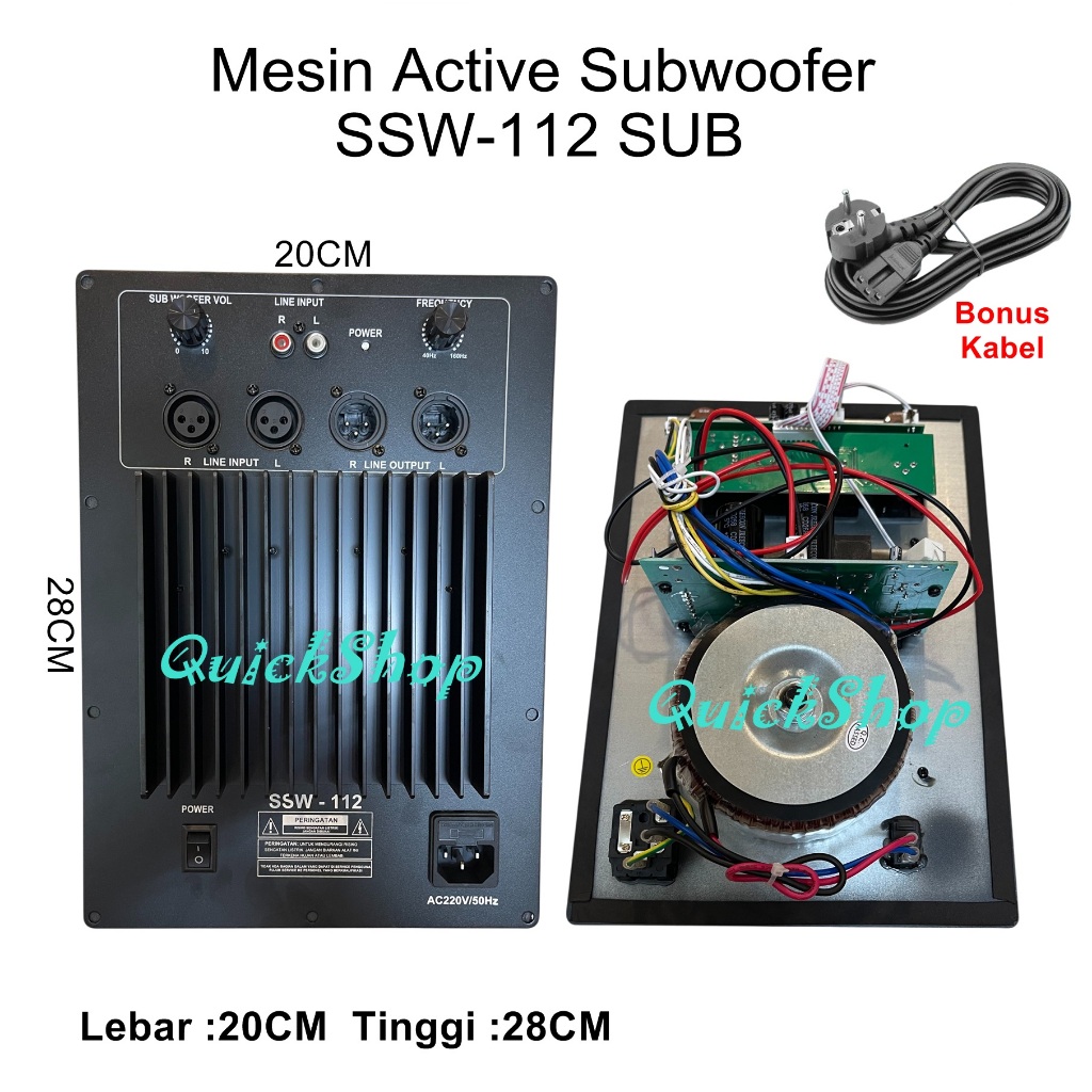 Kit Power Sub / Mesin Active Subwoofer SSW-112 Support Speaker 10,12,15 & 18 Inch