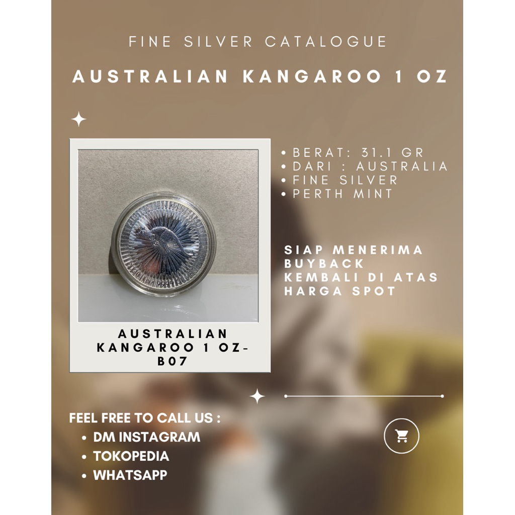 Koin Perak Batangan Kangguru 1 OZ