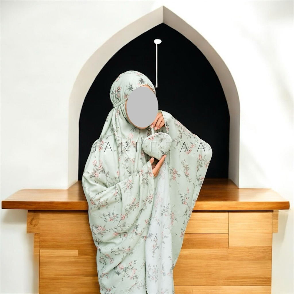 Mukena Traveling|pontianak|mukena dewasa flower | mukena mini atas bawah | resleting dagu