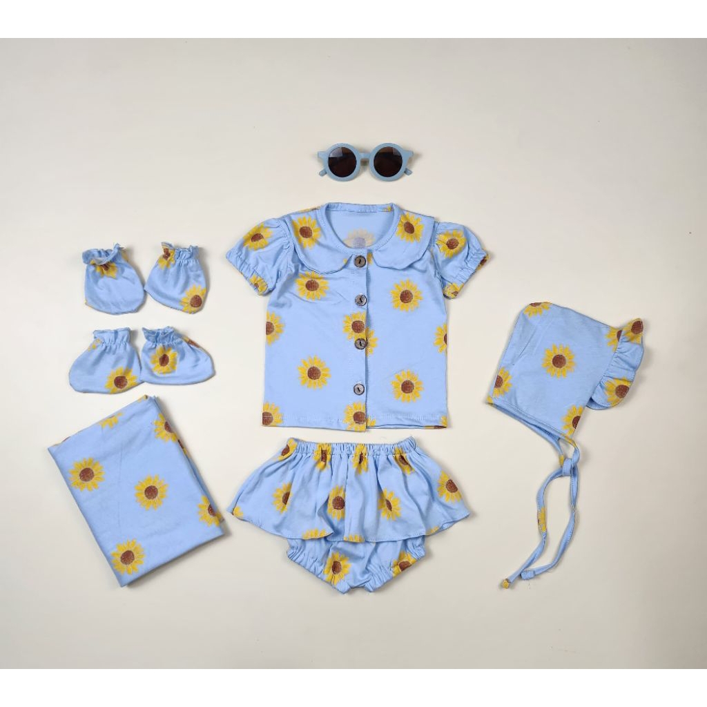 Nisyya Kids - Loly Set Newborn / Swaddle Set Baju Bayi / Bedong Set Baby Perempuan / Bedong Set Baby