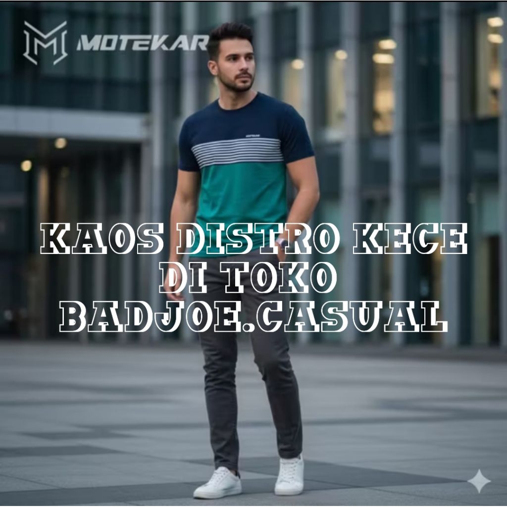 Kaos Pria Distro Kombinasi Kain Katun Combed 24s Tebal