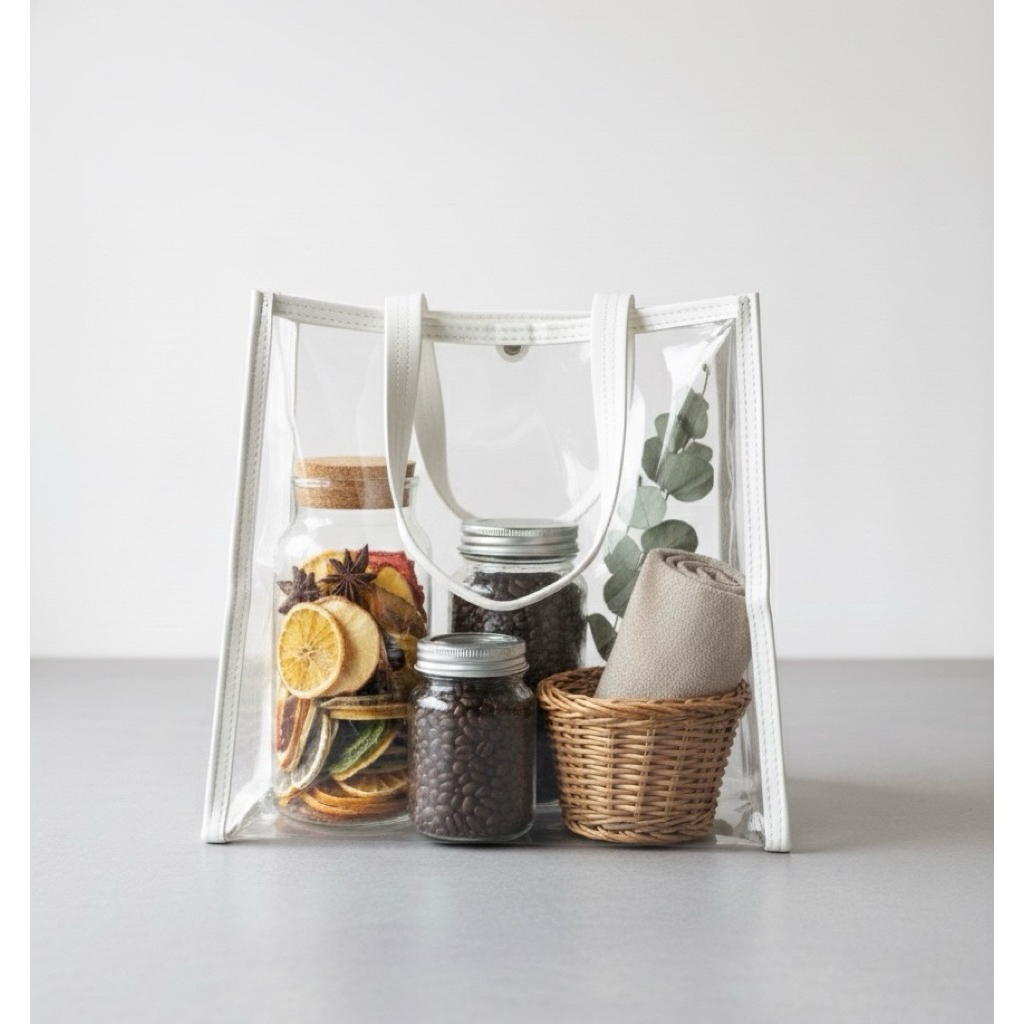 tas transparan mini - tas hampers, tas hampers transparan, hampers lucu, hampers mini, goodie bag