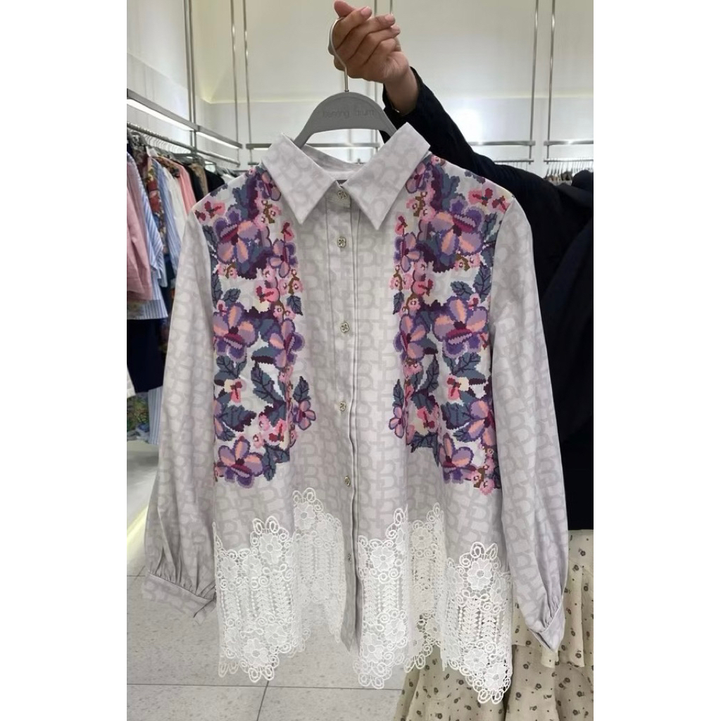 TERMURAH‼️ NEW (BARU) BJ ECLORA LACE BENANG JARUM EMBROIDERY SHIRT ACONITUM PARFUME