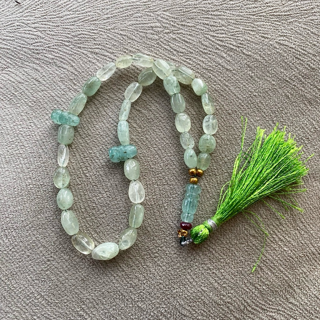Natural Ethiopian Emerald Beryl Jamrud Tasbih Batu Zamrud Colombia Tasbih