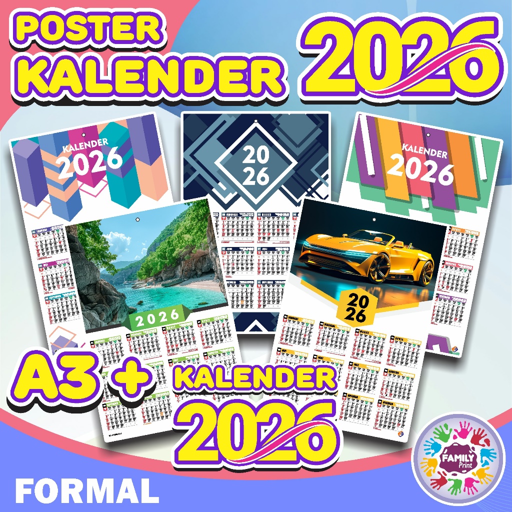 Kalender 2026 || Kalender Poster Formal 2026 || Kalender 2026  Lengkap || Kalender 2026 Murah || Kal