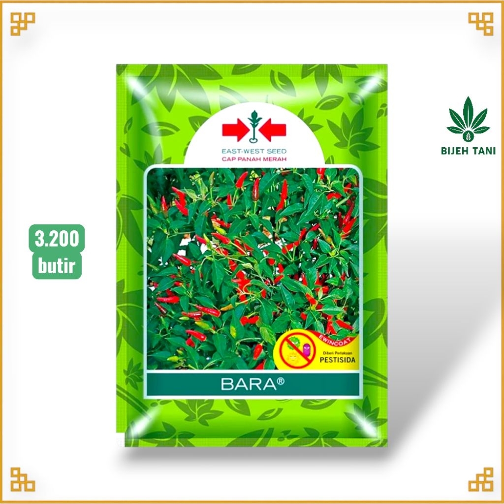 Bara Benih Cabe Rawit Cap Panah Merah 3200 Butir Cabai Lokal Non Hibrida Tegak 90-105 Hari Umur Pane