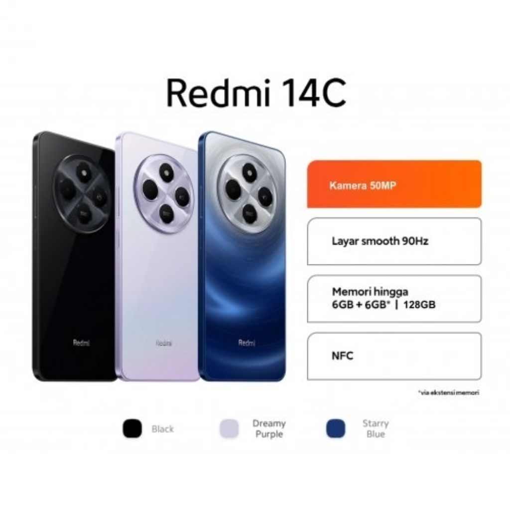 HP XIAOMI REDMI NOTE 14C  6/128 GB - XIOMI MI NOTE 14C RAM 6GB ROM 128GB GARANSI RESMI