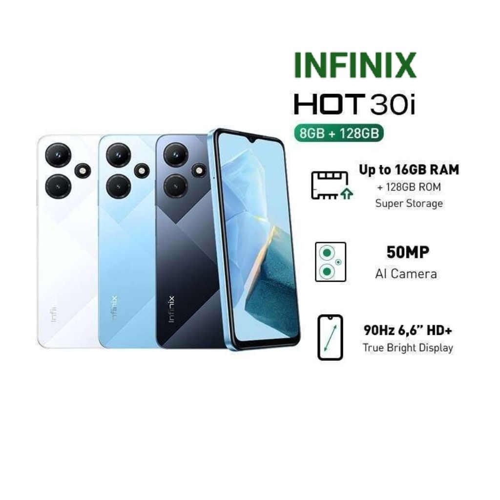 HP INFINIX HOT 30I 8/128 GB - INFINIX HOT 30I i RAM 8GB ROM 128GB GARANSI RESMI