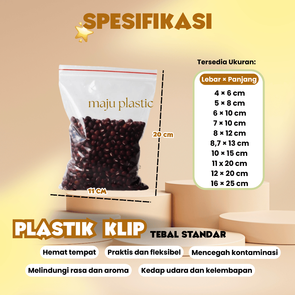 (ISI 1000 PCS) PLASTIK KLIP/ZIPLOCK TEBAL 11X20 CM