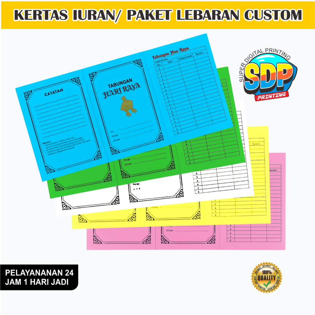 Kertas Iuran/Paket Lebaran Costum isi100 lembar Gratis Dsain Bebas  SUPER DIGITAL PRINTING