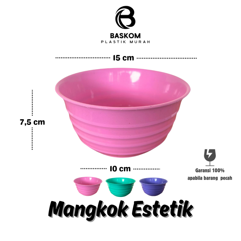 (24 PCS) MANGKOK ESTETIK / MANGKOK PLASTIK / MANGKOK LUCU / MANGKOK MURAH / MANGKOK CANTIK