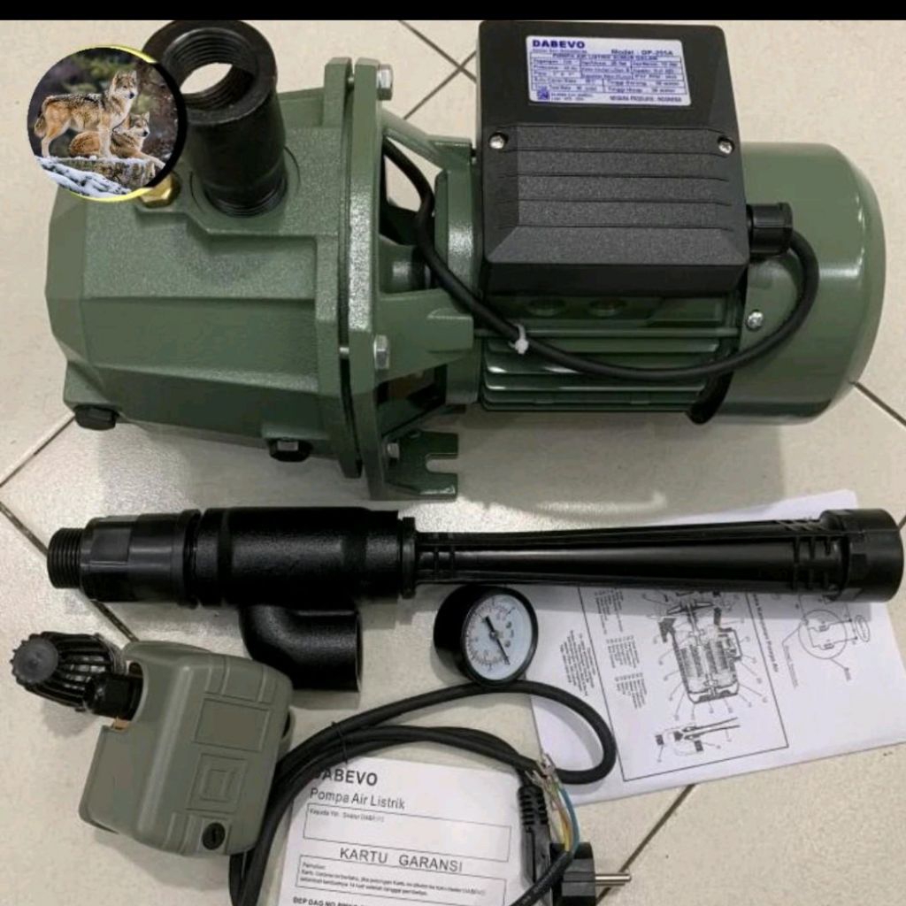 Pompa Sumur Dalam Jetpump Jetpam  DABEVO DP-255 Daya 250W Sedot 30M Dorong 30M Dinamo Tembaga Garans