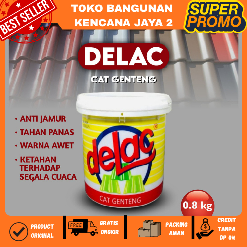 Cat Genteng DELAC 1 Kg Warna Cat Exterior Lapangan Trotoar Kolam Taman Anti Air
