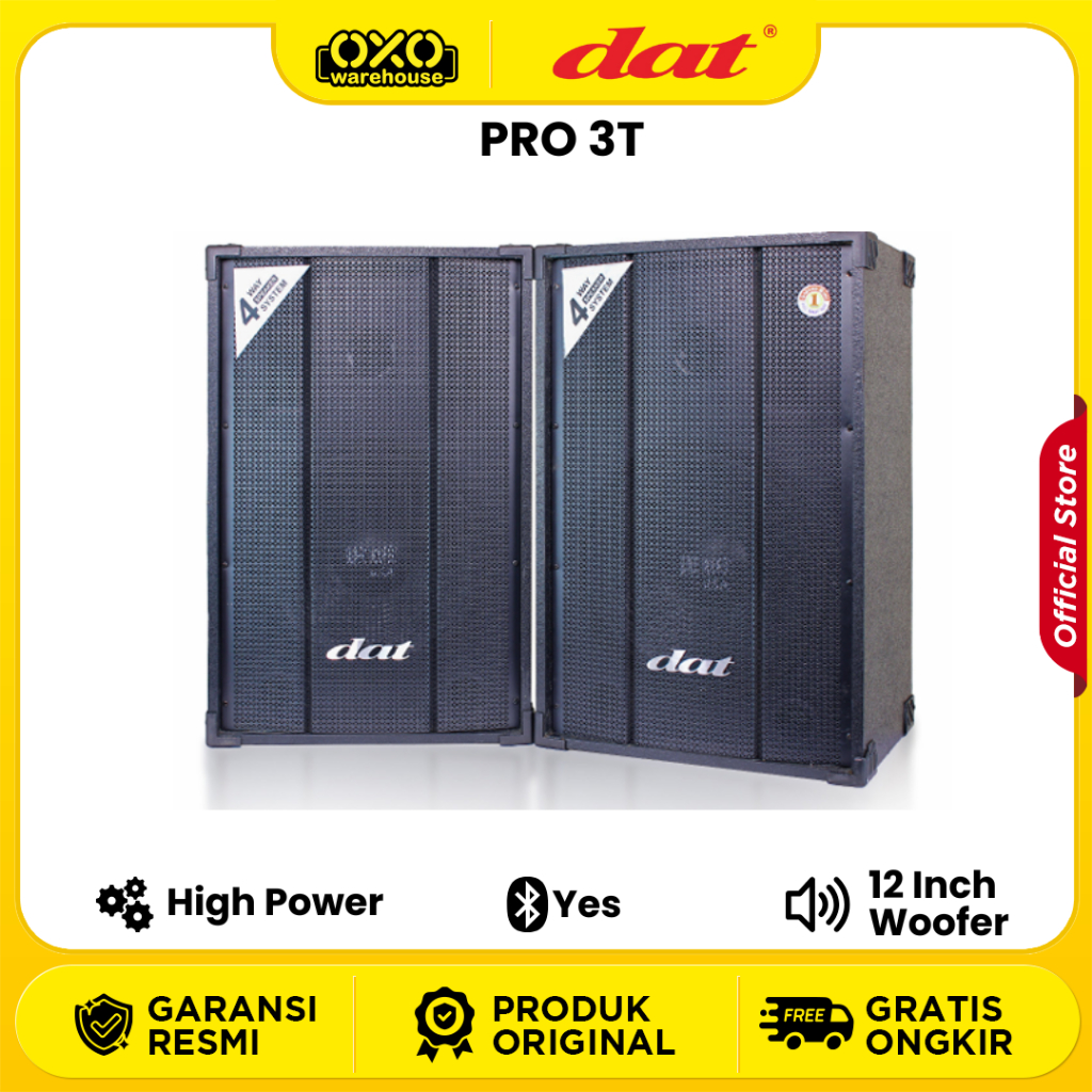 DAT BAND PRO 3T – Speaker Pasif 12” dengan Daya Besar dan Sistem 4-Way Profesional Garansi Resmi