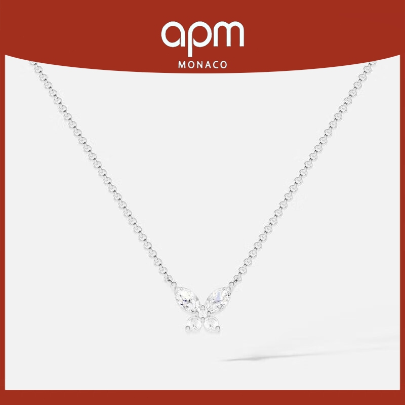 APM Monaco | Kalung Wanita Kupu-Kupu - Kalung Leher Elegan Perak 925, Hadiah Fashion untuk Pacar