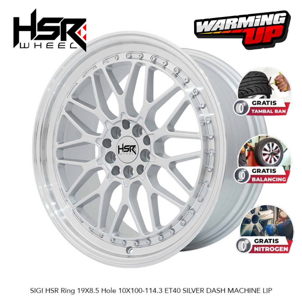 Velg Racing Ring 19 Innova Accord Civic R19 SIGI HSR R19X85 H10X100-114,3 ET40 SILVER 4 PCS Velg