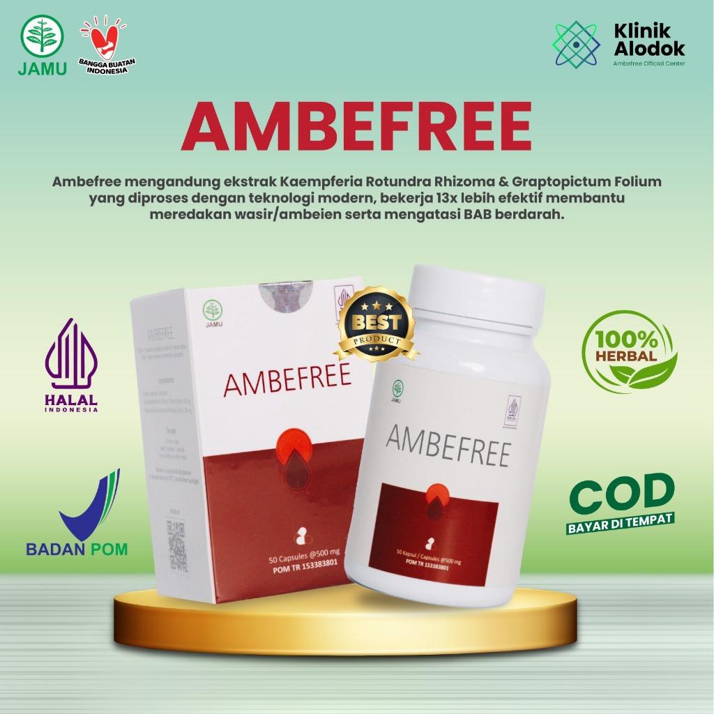 Obat Ambeien Wasir BAB Berdarah Hemoroid Ampuh Tanpa Operasi - Ambefree 100% Original BPOM