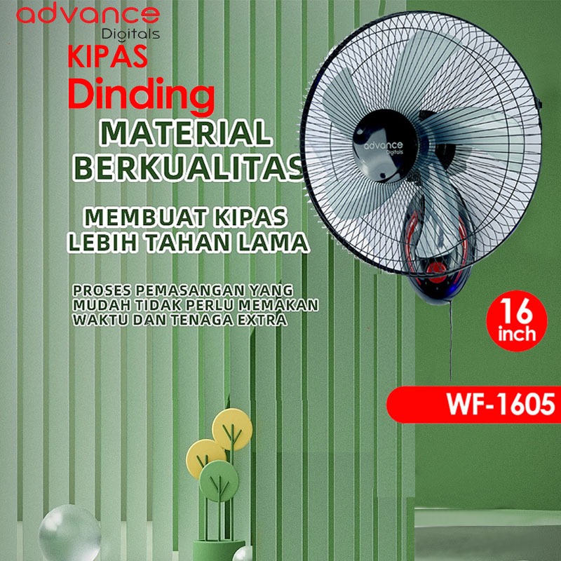 Advance 18 inci Kipas Angin dinding WF-1835 baling 5 stainless kipas angin Tornado fan Swing / kipas