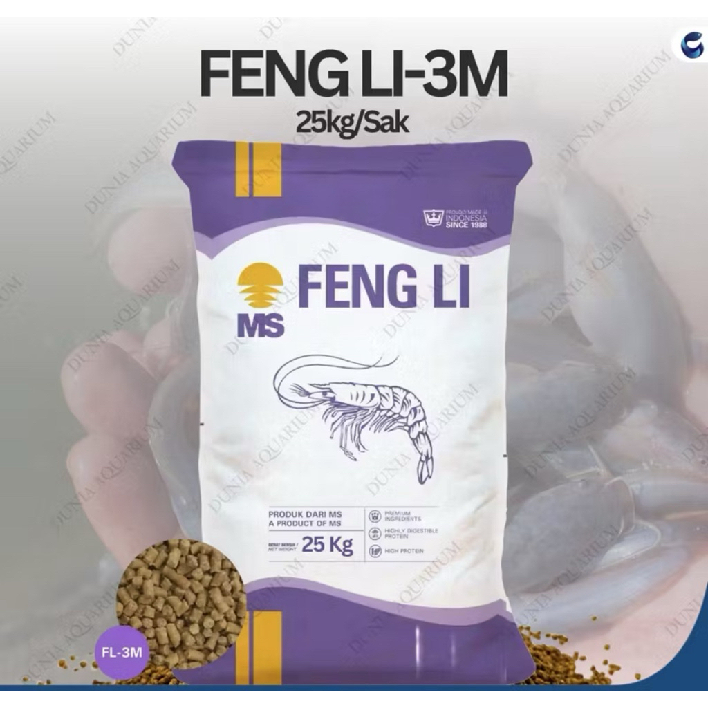 FENG LI FL 3M / FENGLI 3M PAKAN UDANG LOBSTER BIBIT IKAN REPACK 500GRAM