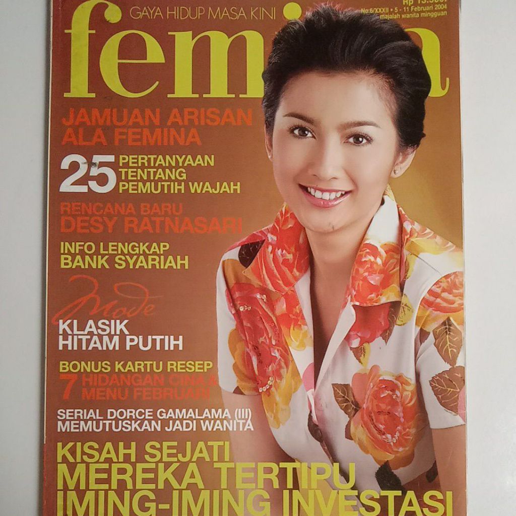 Majalah Femina Tahun 2004 Cover Desy Ratnasari