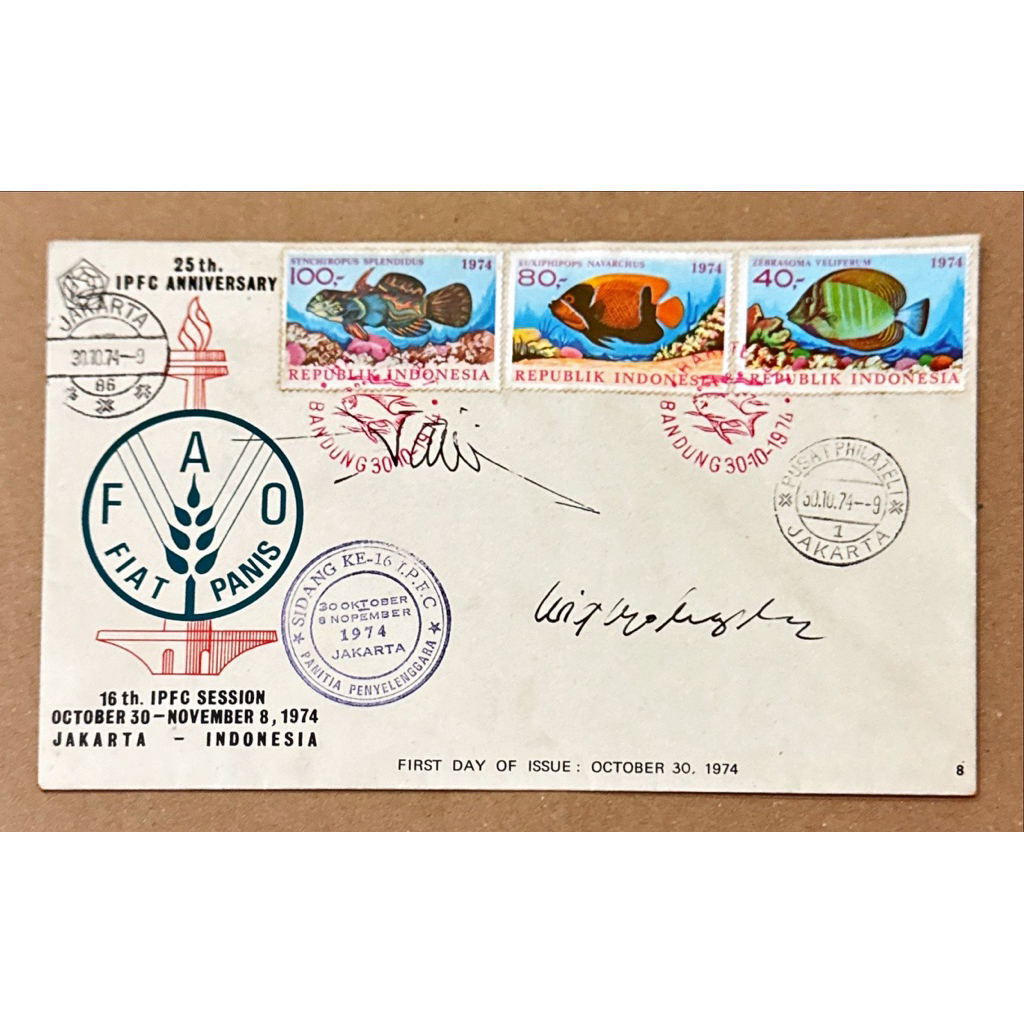 PRANGKO INDONESIA 1974 IKAN HIAS LAUT, SIDANG KE 16, IPFC SESSION OCT 30 - NOV 8, 1974, DITANDA TANG