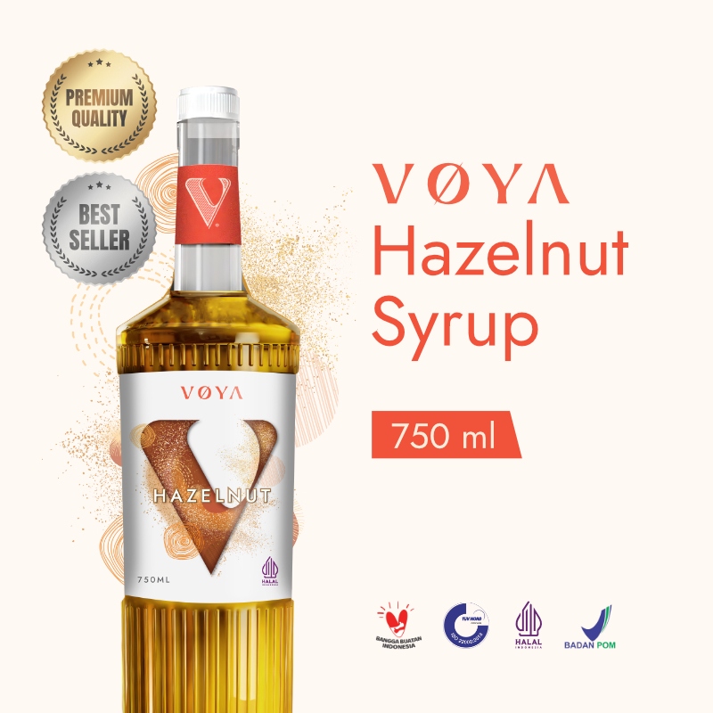 VOYA Premium Hazelnut Syrup 750 ML (Sirup Premium Rasa Hazelnut)