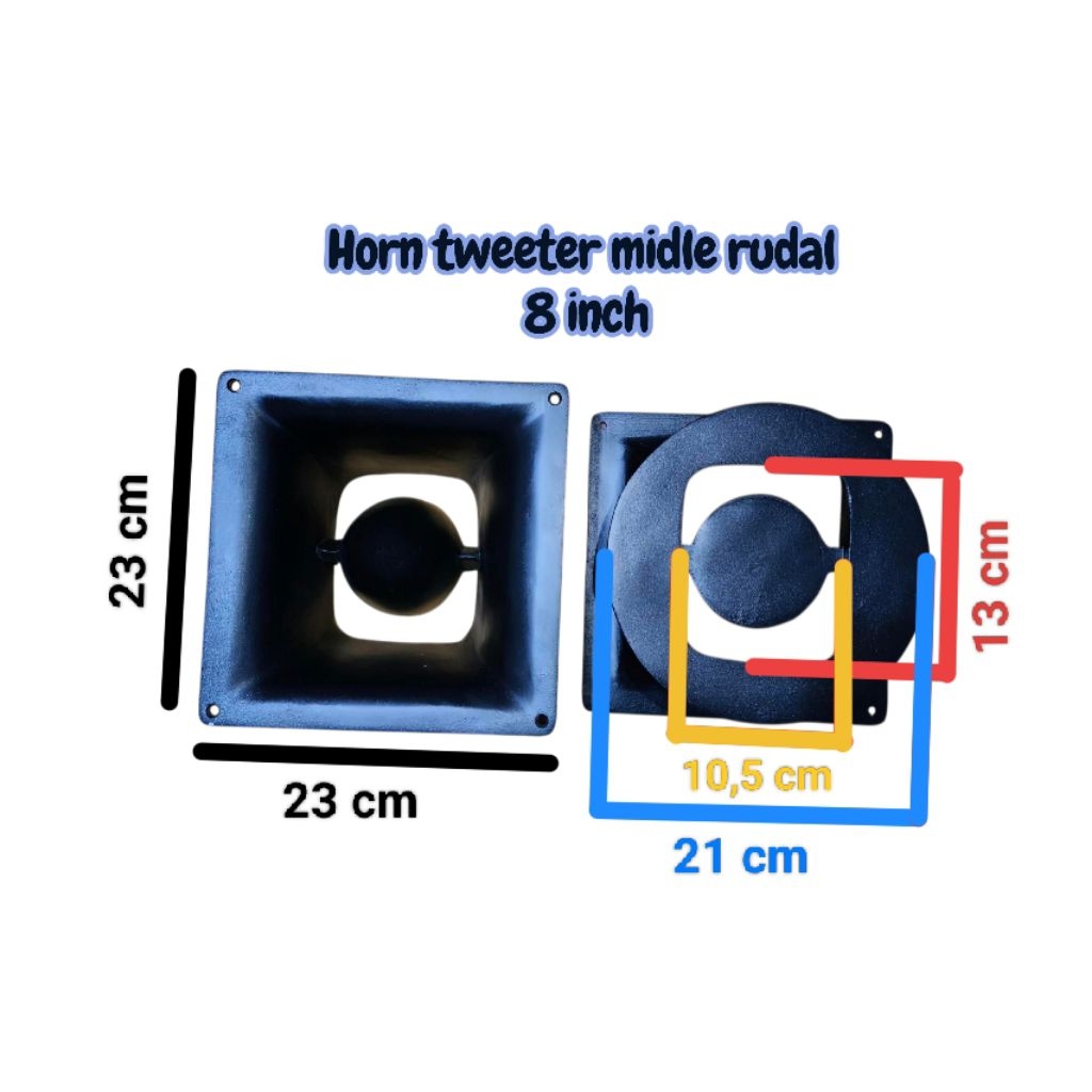 Horn midle rudal 8 inch bahan alumunium cor/diral