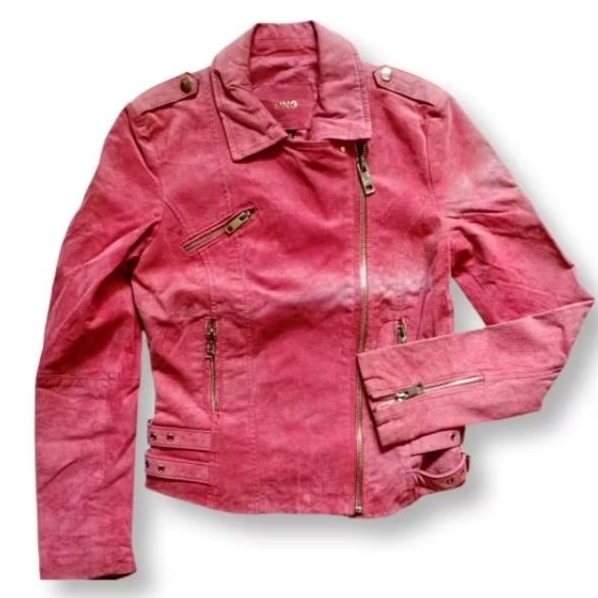 Preloved Leather Biker Jacket LD 90 cm MNG kulit asli