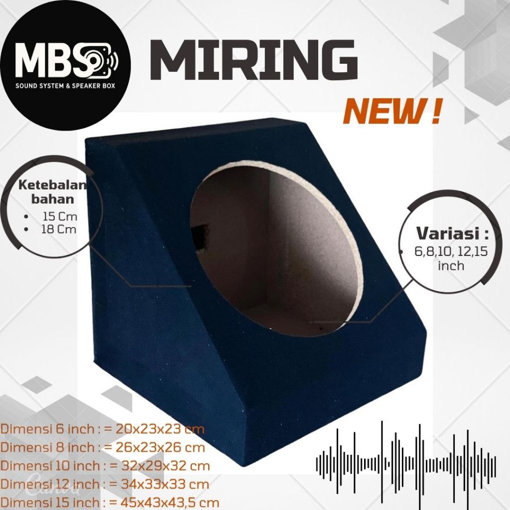 MBSound Box Speaker Miring 6",8",10",12", Inch Woofer SubWoofer Mobil Bass Horeg Empuk bahan partike
