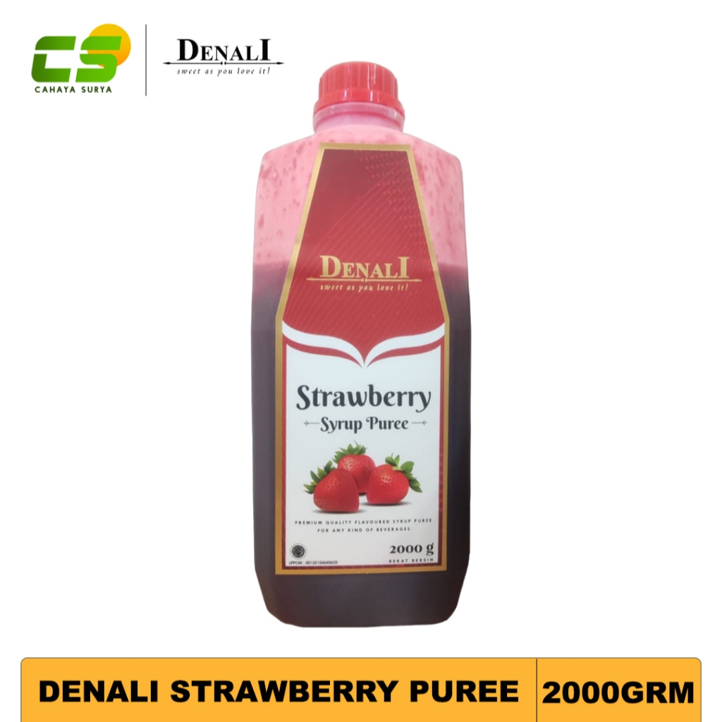 Denali Strawberry Puree / Smoothies 2 Kg (Bubur Buah Strawberry)