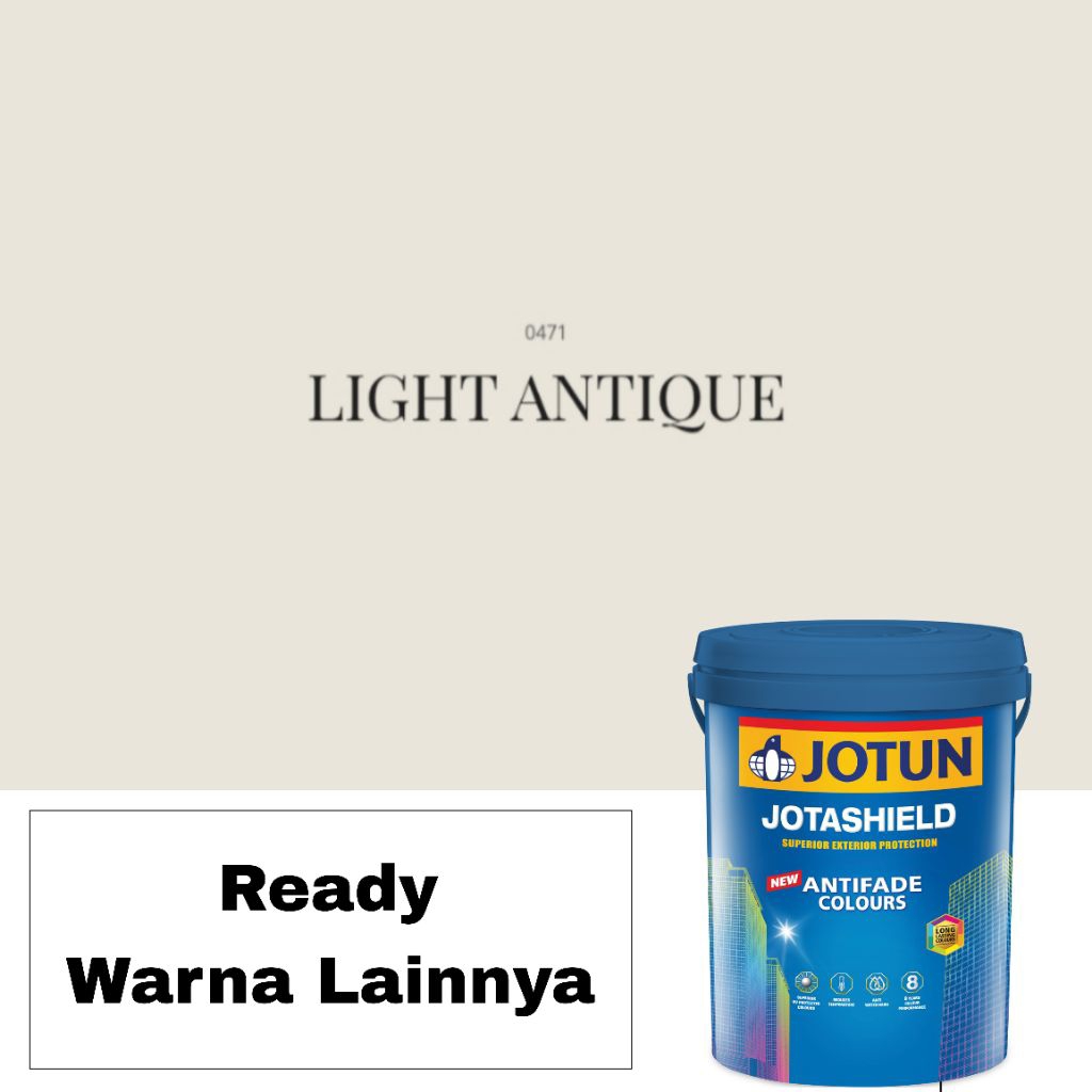 CAT JOTUN JOTASHIELD ANTIFADE 20L WARNA 0471 LIGHT ANTIQUE - CAT TEMBOK LUAR EXTERIOR PREMIUM