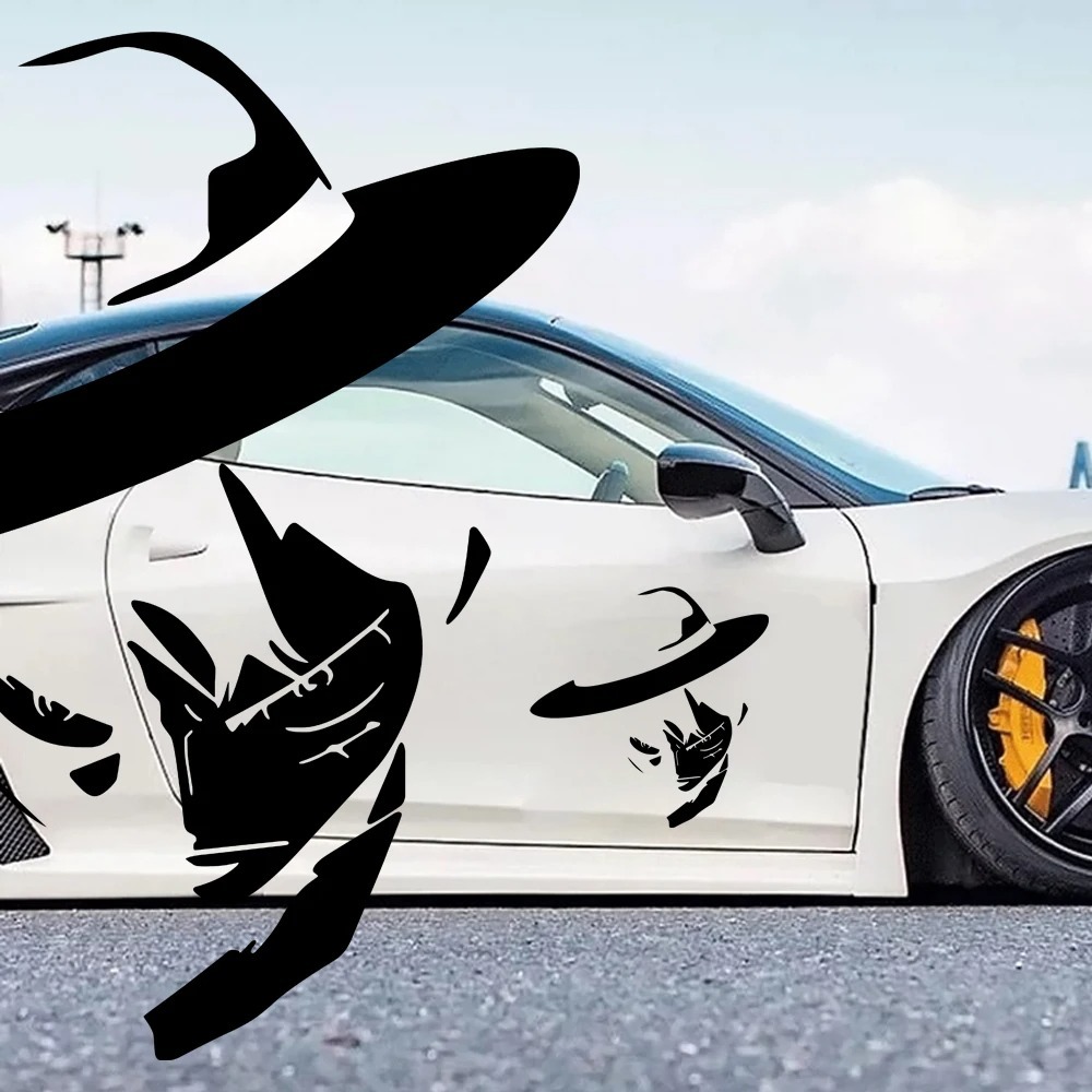 Stiker Mobil Kartun Anime "One Piece" Reflektif, Stiker Mobil Modifikasi, Bodi Pintu Samping, Kap Me