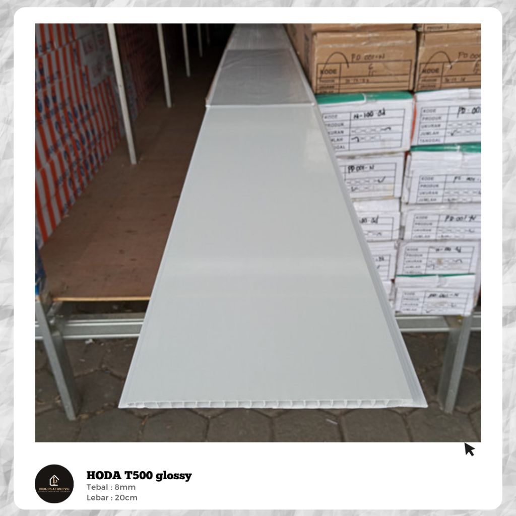 Plafon PVC Putih Glossy HODA T500 (Perlembar)