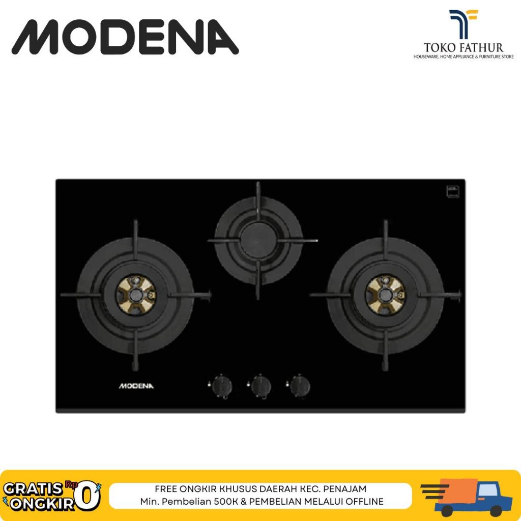 Modena BH 2733 LL Kompor Gas Tanam 70cm 3 Burner